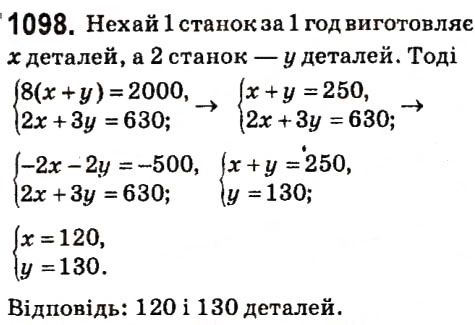 Вправа 1098 алгебра 7 клас Кравчук 2015