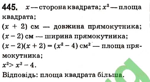 Вправа 445 алгебра 7 клас Кравчук 2015