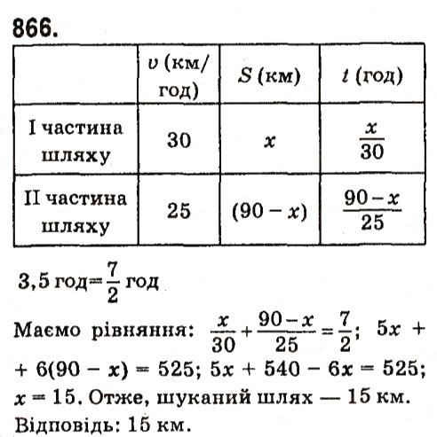 Вправа 866 алгебра 7 клас Кравчук 2015