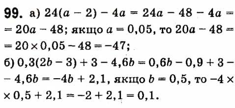 Вправа 99 алгебра 7 клас Кравчук 2015
