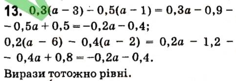 Завдання 13 Розділ 1 алгебра 7 клас Кравчук 2015