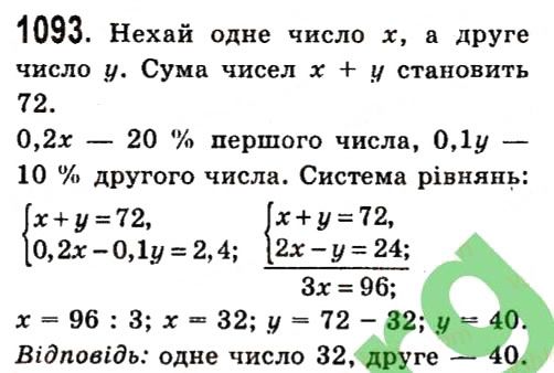 Вправа 1093 алгебра 7 клас Істер 2015