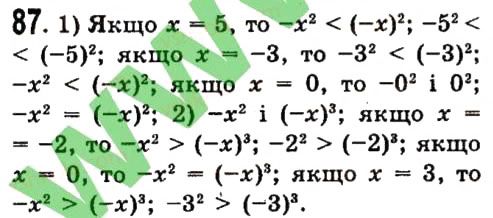 Вправа 87 алгебра 7 клас Істер 2015