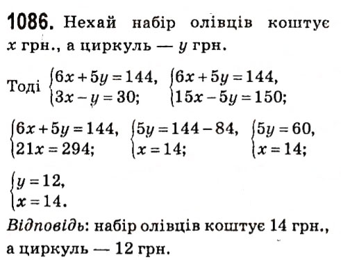 Вправа 1086 алгебра 7 клас Мерзляк 2015