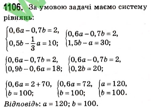 Вправа 1106 алгебра 7 клас Мерзляк 2015