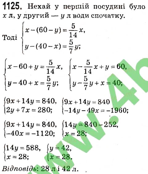 Вправа 1125 алгебра 7 клас Мерзляк 2015