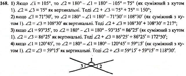 Вправа 168 геометрія 7 клас Тарасенкова, Будна 2015