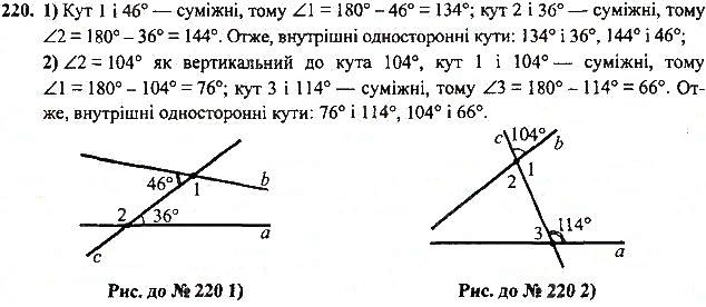 Вправа 220 геометрія 7 клас Тарасенкова, Будна 2015