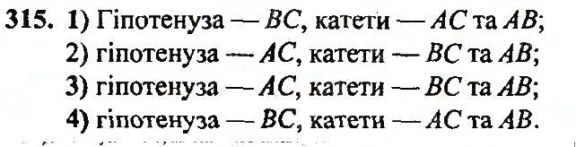 Вправа 315 геометрія 7 клас Тарасенкова, Будна 2015