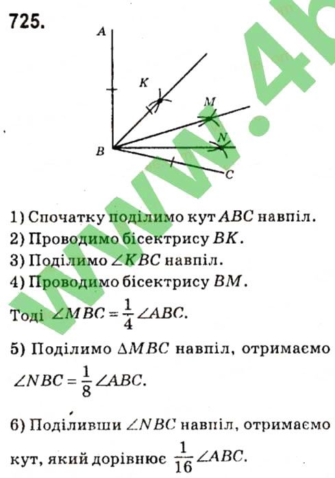 Вправа 725 геометрія 7 клас Тарасенкова, Будна 2015