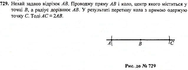 Вправа 729 геометрія 7 клас Тарасенкова, Будна 2015