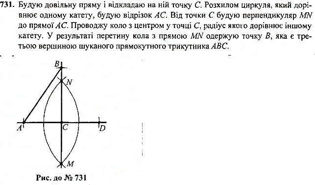 Вправа 731 геометрія 7 клас Тарасенкова, Будна 2015