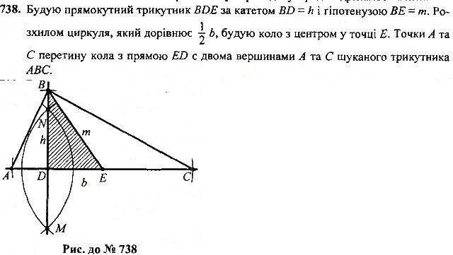Вправа 738 геометрія 7 клас Тарасенкова, Будна 2015