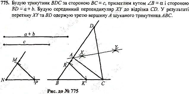 Вправа 775 геометрія 7 клас Тарасенкова, Будна 2015