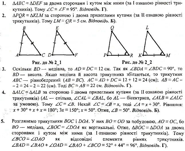 Тестові завдання до розділу 3 геометрія 7 клас Тарасенкова, Будна 2015/