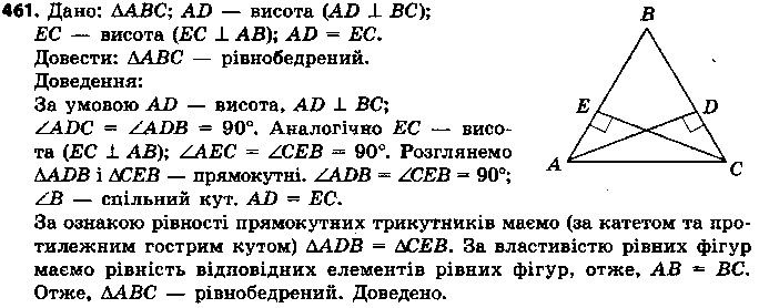 Вправа 461 геометрія 7 клас Єршова 2015