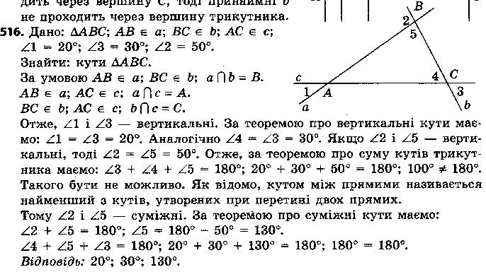 Вправа 516 геометрія 7 клас Єршова 2015