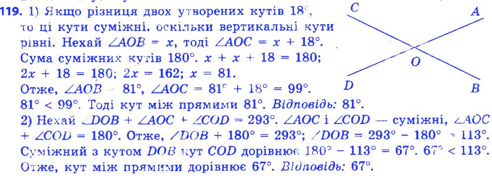 Вправа 119 геометрія 7 клас Істер 2015
