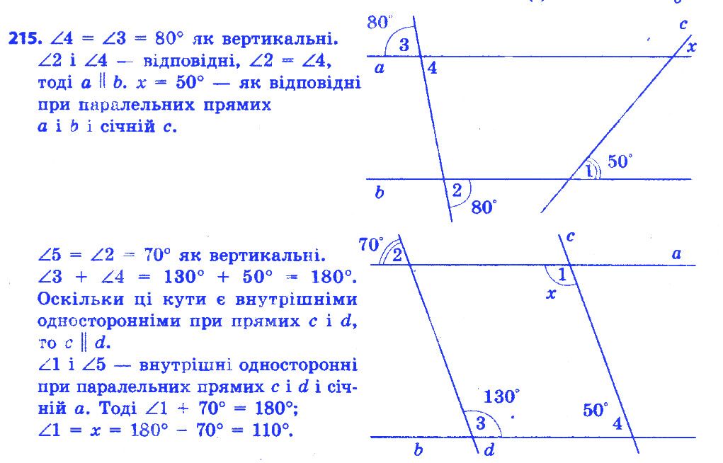 Вправа 215 геометрія 7 клас Істер 2015