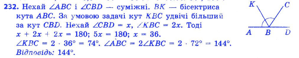 Вправа 232 геометрія 7 клас Істер 2015