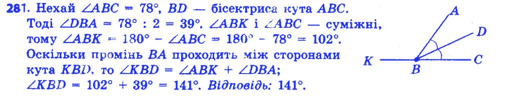 Вправа 281 геометрія 7 клас Істер 2015