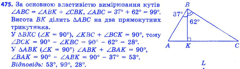 Вправа 475 геометрія 7 клас Істер 2015