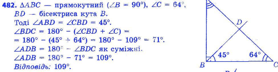 Вправа 482 геометрія 7 клас Істер 2015