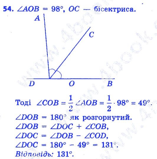 Вправа 54 геометрія 7 клас Істер 2015