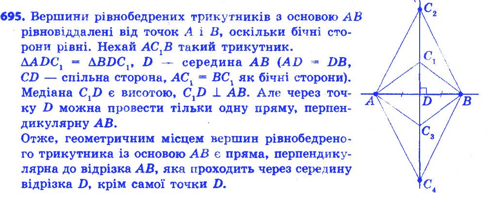 Вправа 695 геометрія 7 клас Істер 2015