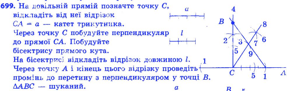 Вправа 699 геометрія 7 клас Істер 2015