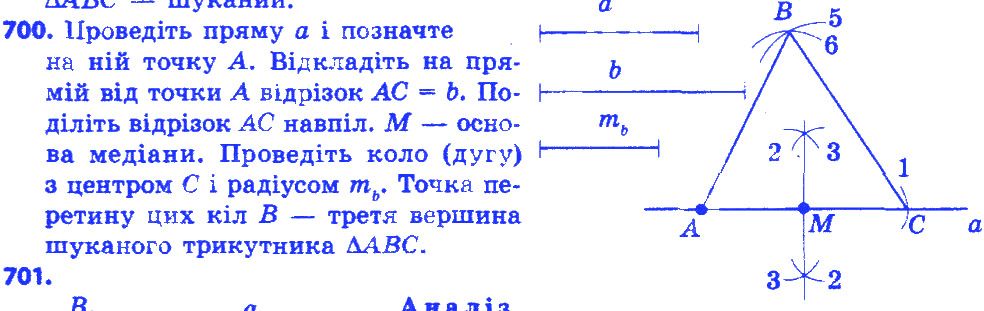 Вправа 700 геометрія 7 клас Істер 2015