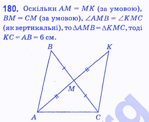 Вправа 180 геометрія 7 клас Мерзляк Полонський Якір 2015