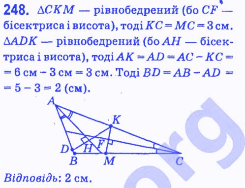 Вправа 248 геометрія 7 клас Мерзляк Полонський Якір 2015