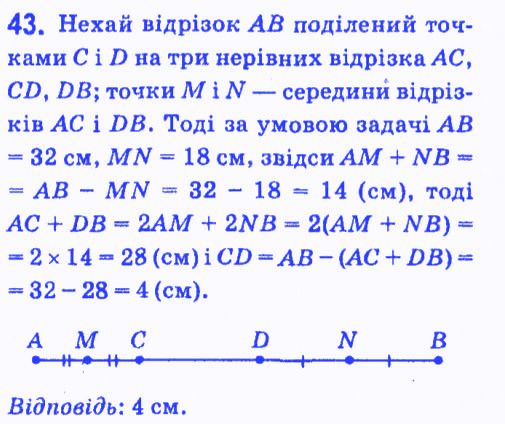 Вправа 43 геометрія 7 клас Мерзляк Полонський Якір 2015