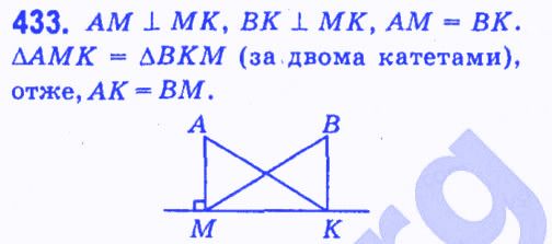 Вправа 433 геометрія 7 клас Мерзляк Полонський Якір 2015