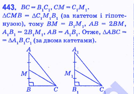 Вправа 443 геометрія 7 клас Мерзляк Полонський Якір 2015