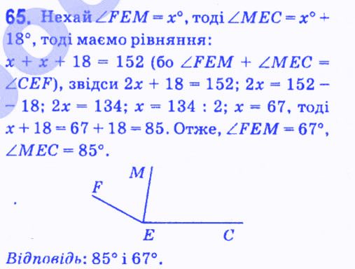 Вправа 65 геометрія 7 клас Мерзляк Полонський Якір 2015