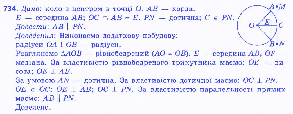 Вправа 734 геометрія 7 клас Мерзляк Полонський Якір 2015