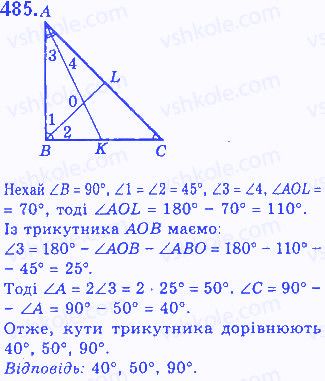 Вправа 485 геометрія 7 клас Бевз 2015