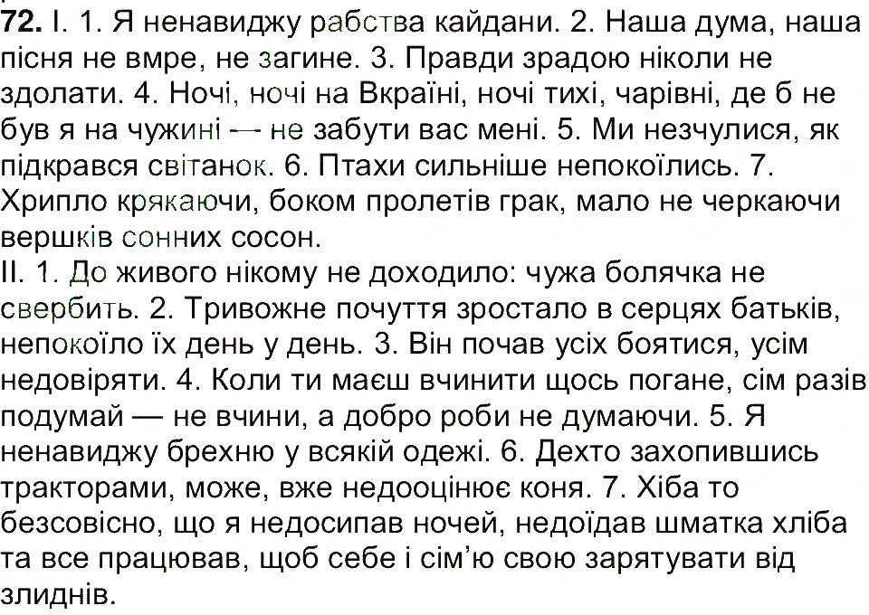 Вправа 72 українська мова 7 клас Ющук 2015