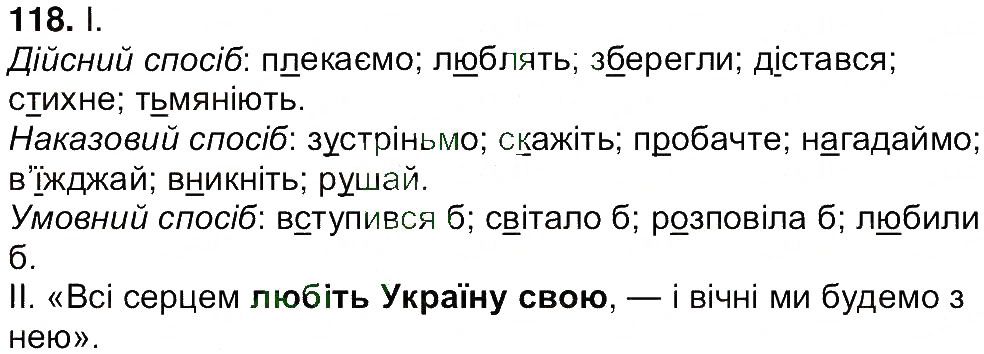 Вправа 118 українська мова 7 клас Ющук 2015