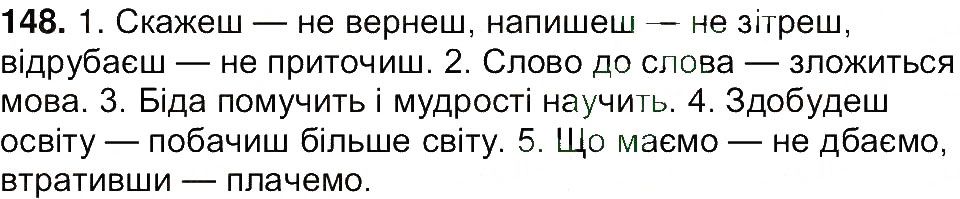 Вправа 148 українська мова 7 клас Ющук 2015