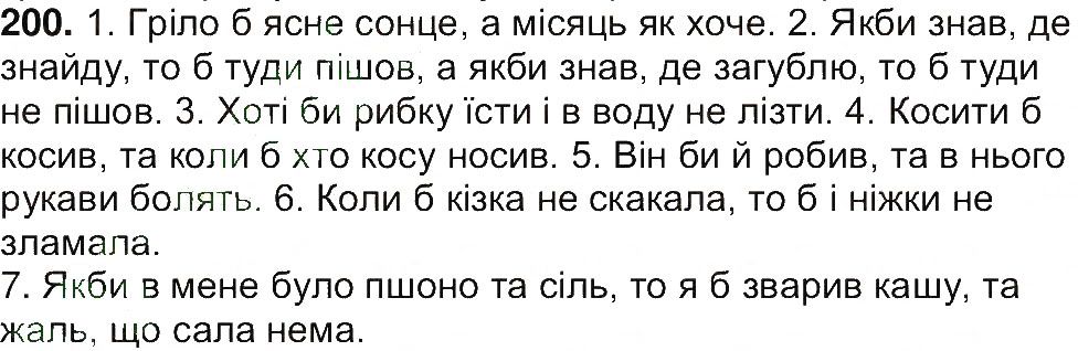 Вправа 200 українська мова 7 клас Ющук 2015