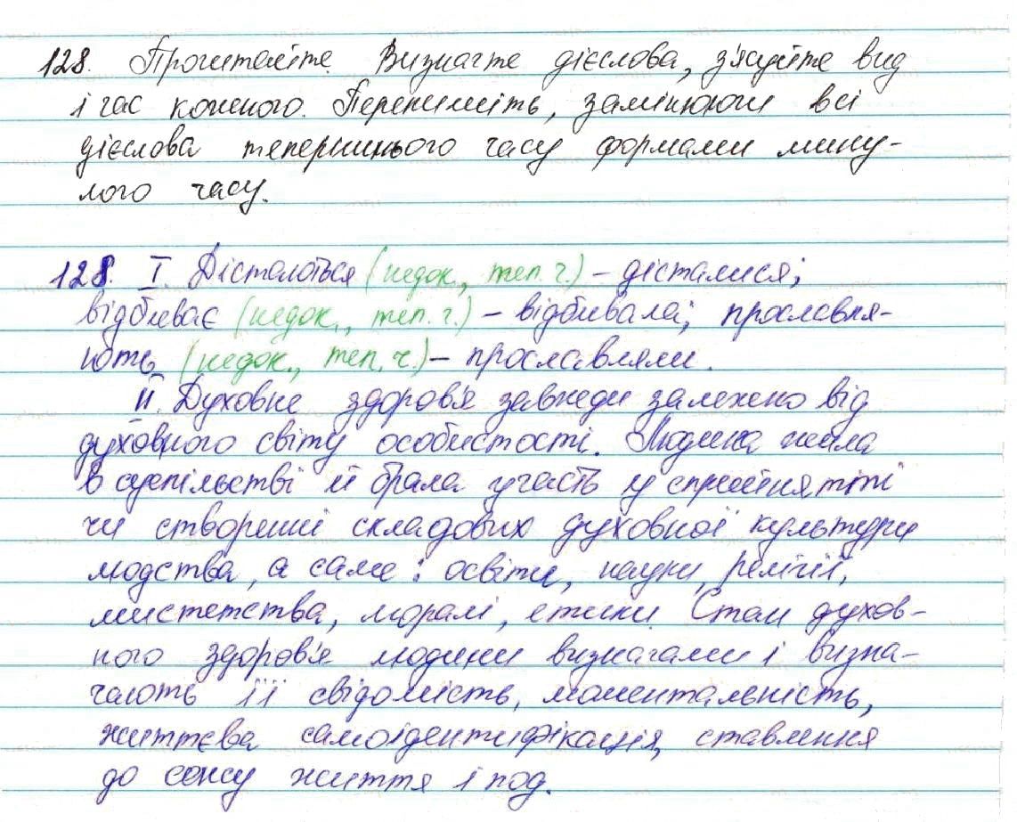 Вправа 128 українська мова 7 клас Глазова 2015