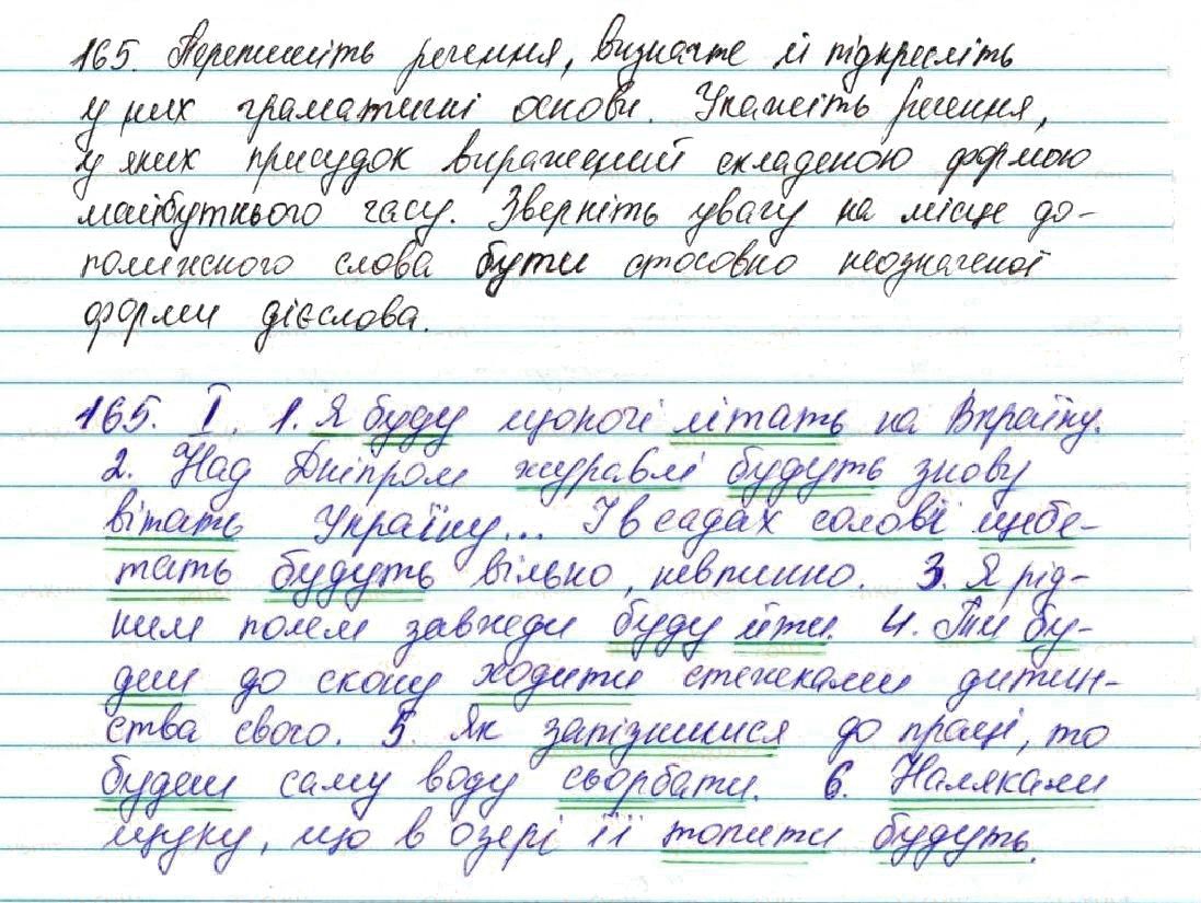 Вправа 165 українська мова 7 клас Глазова 2015