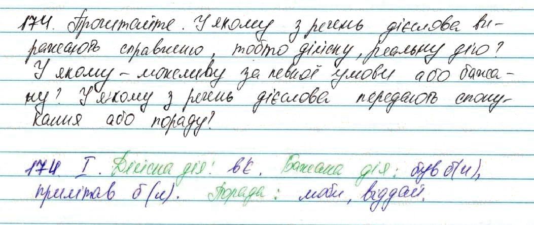 Вправа 174 українська мова 7 клас Глазова 2015