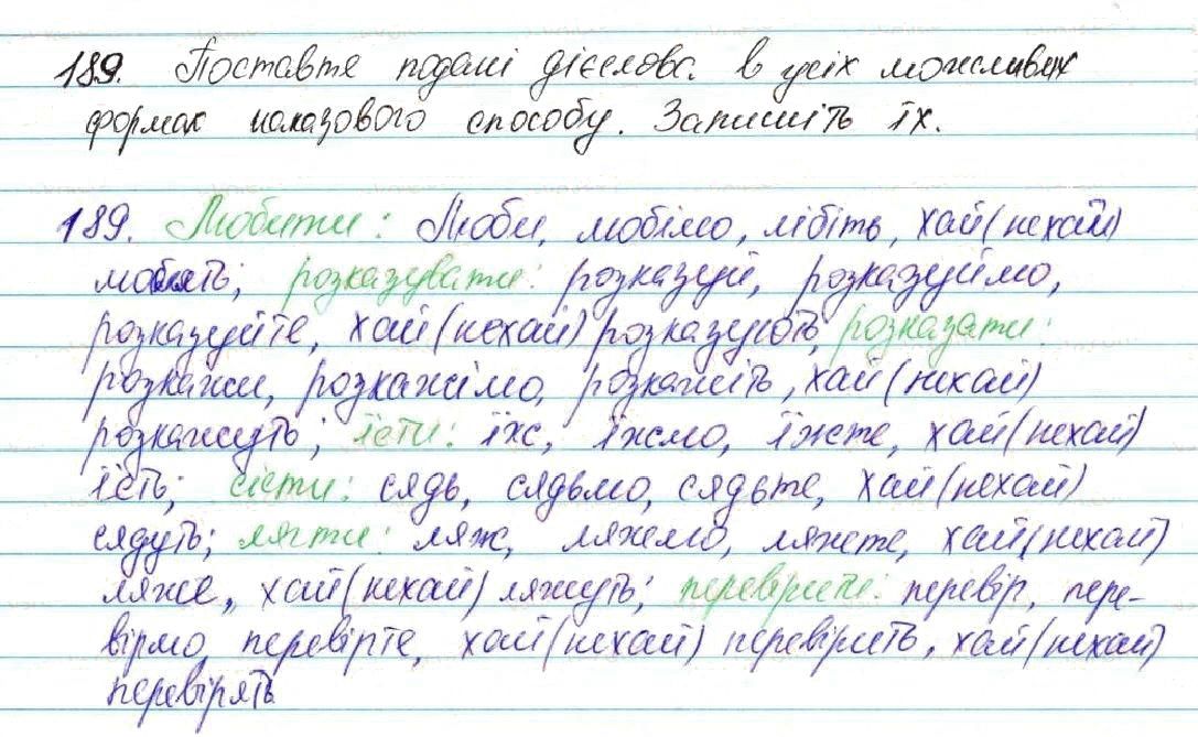Вправа 189 українська мова 7 клас Глазова 2015