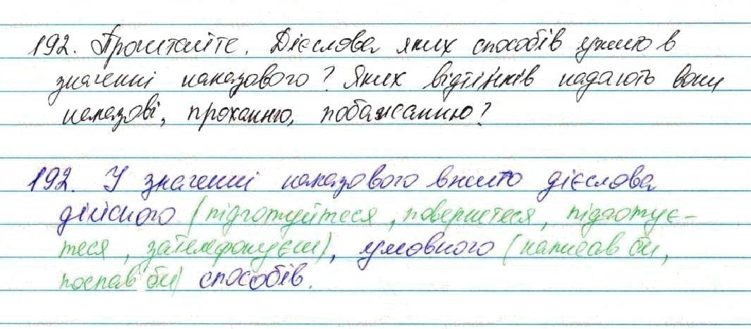 Вправа 192 українська мова 7 клас Глазова 2015