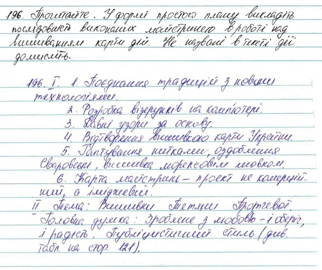 Вправа 196 українська мова 7 клас Глазова 2015