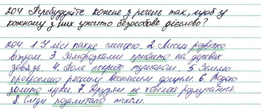 Вправа 204 українська мова 7 клас Глазова 2015